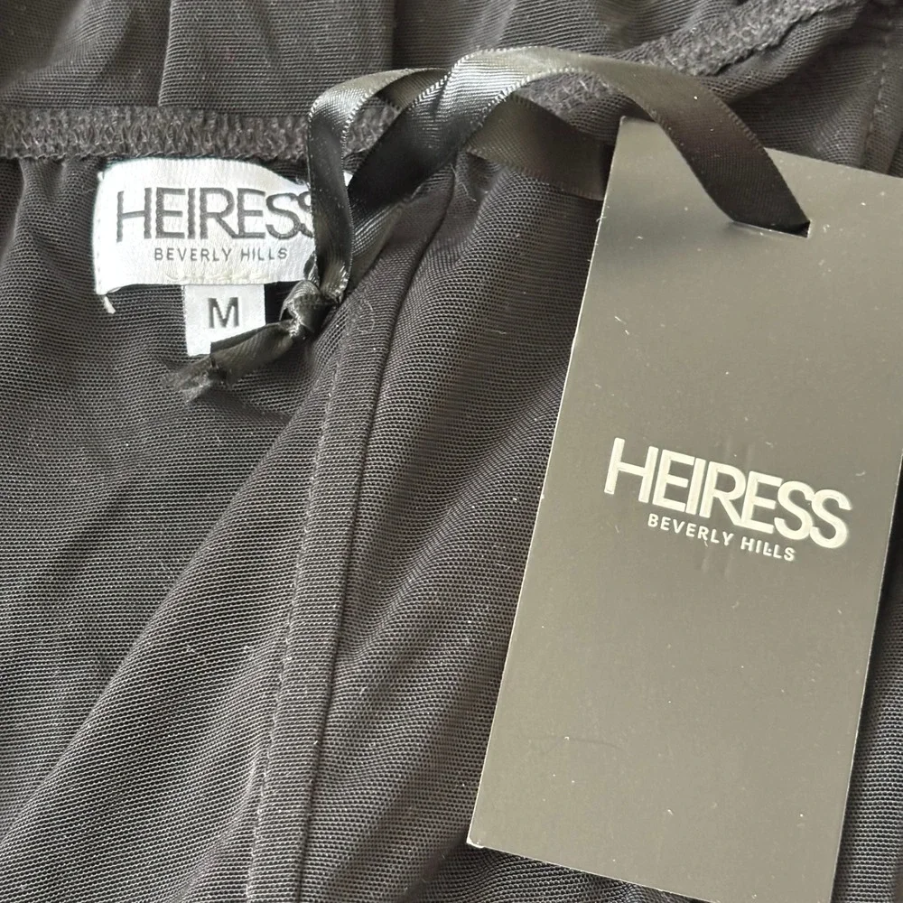 NWT Heiress Beverly Hills‎ Black Strapless Mesh Corset Mini Dress Sz M